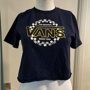 VANS Navy Shortsleeve Crewneck crop top SzSM